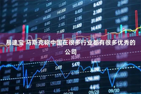 易速宝 马斯克称中国在很多行业都有很多优秀的公司